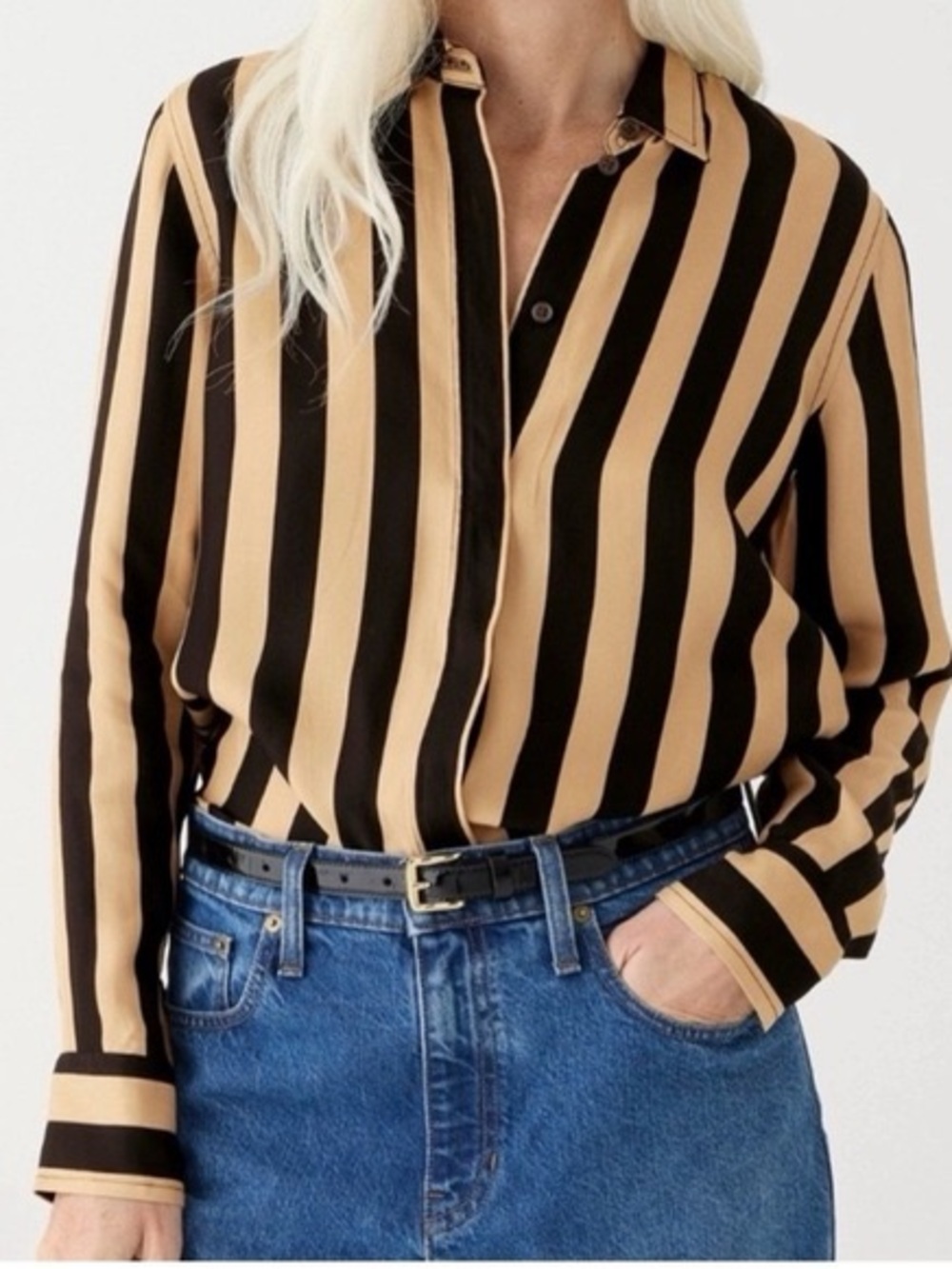 J. Crew Classic-fit cupro-blend shirt in stripe